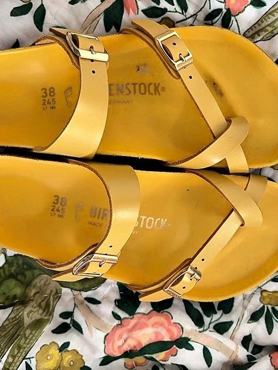 Birkenstock Shoes - Birkenstock Arizona Sandals Yellow EU 38